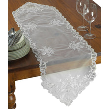 White Runner Orchid Embroidered Lace Doily