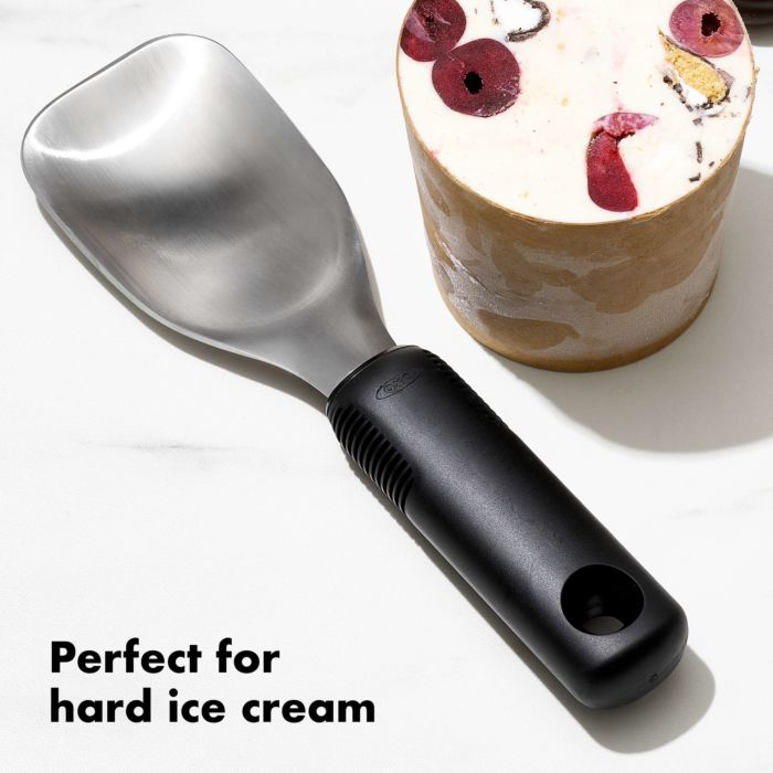  BlauKe Stainless Steel Ice Cream Scoop, Professional Ice Cream  Scooper with Comfortable Non-Slip Rubber Grip