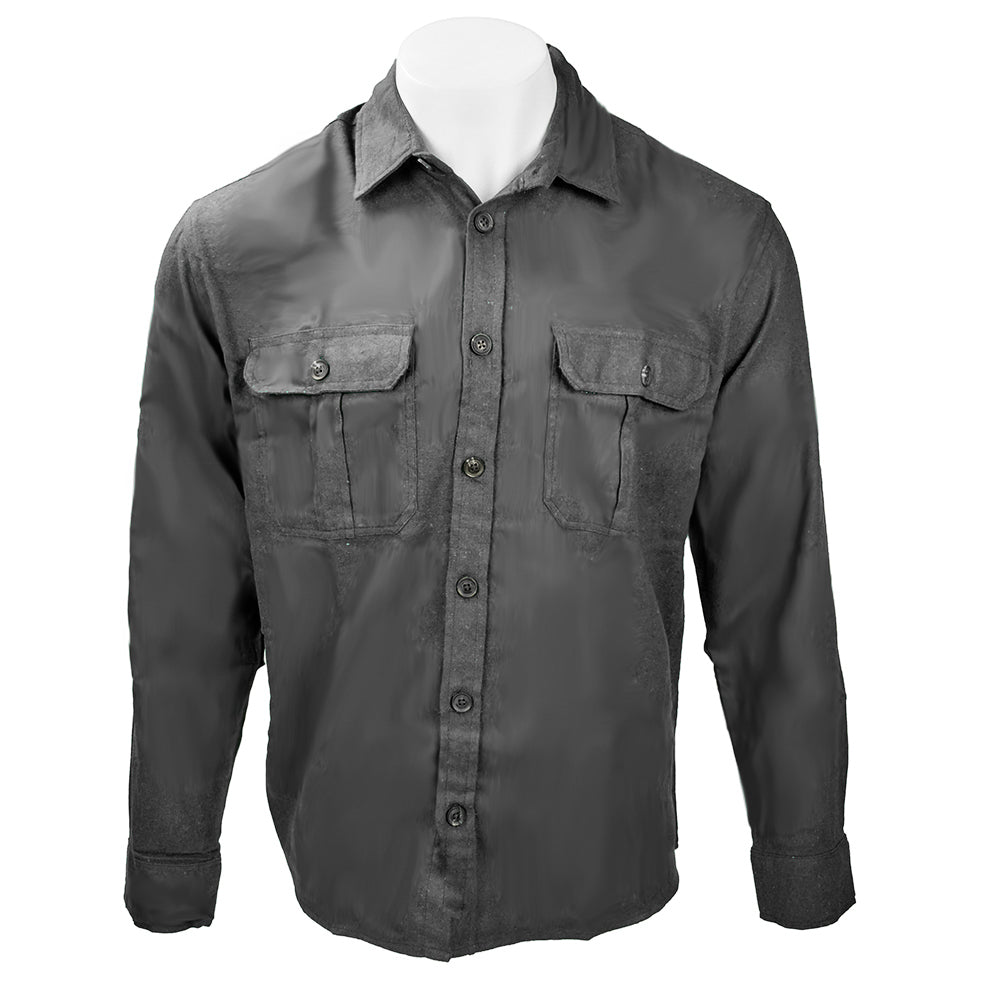 Men's Solid Flannel Long-Sleeve Shirt P118