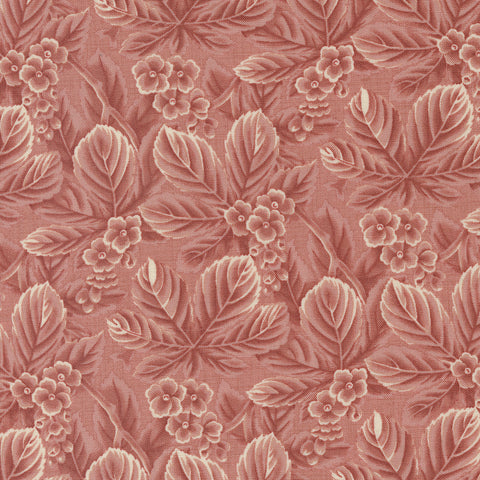 Chateau De Chantilly Collection Amelie Floral Leaf Cotton Fabric 13941 pink