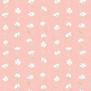 Daisy Days Collection Floral Stripe Cotton Fabric 83313 pink