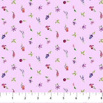 Deborahs Garden Collection Floral Dots Cotton Fabric DP25596 pink