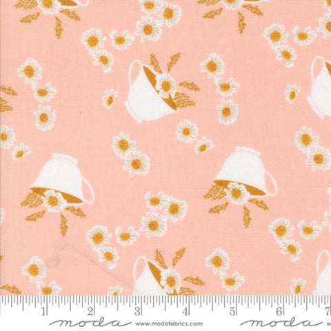 pink, Frivolity Collection Teacup Floral Cotton Fabric 43191