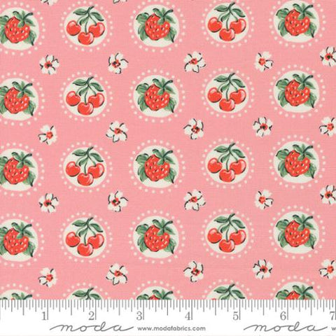 Julia Collection Cherry Strawberry Flower Cotton Fabric 11924 pink