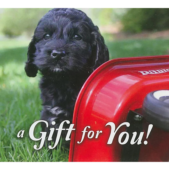Good's Store Gift Card in a Puppy with Red Wagon Holder