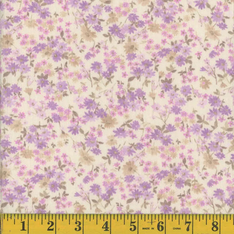 purple, Floral Print Swaddle Mini Gauze Fabric 1363