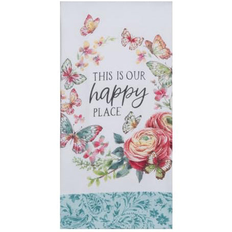 Happy Place Wreath Dual Purpose Kitchen Towel R8108