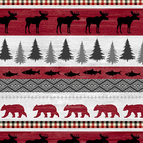Rustic Lodge Stripe Red