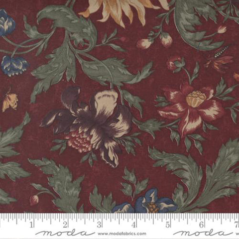 Daffodils and Dragonflies Collection Dandelion Cotton Fabric red