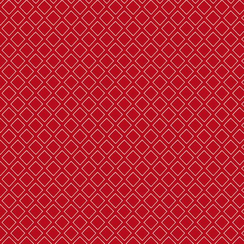Colors of Summer Collection Diamonds Cotton Fabric 23707 red