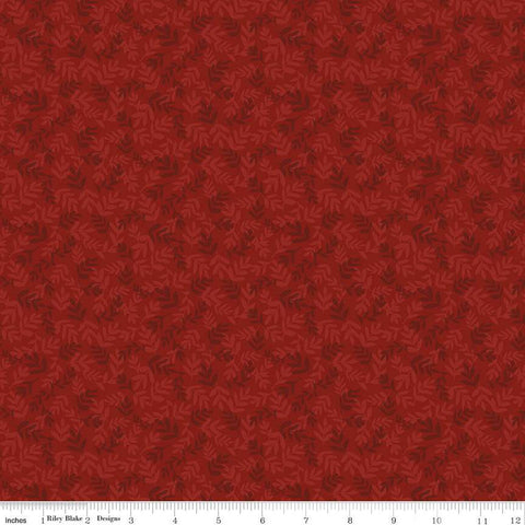 Red, Covered Bridges in Spring Collection Leaves Cotton Fabric CD15824
