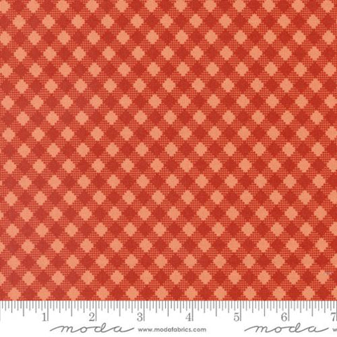 Red, Farmstead Collection Gingham Check Cotton Fabric 20907