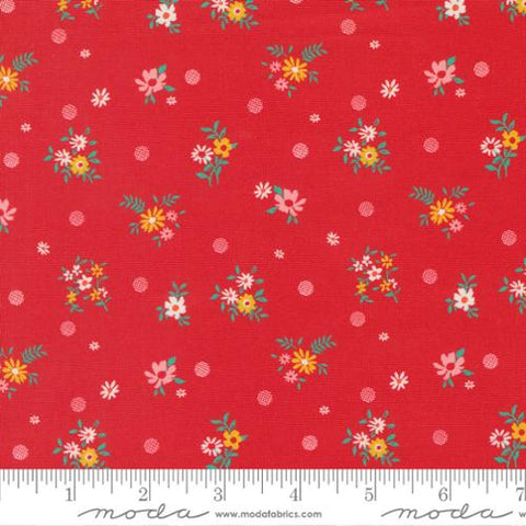 Julia Collection Small Floral Dots Cotton Fabric 11926 red