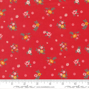 Julia Collection Small Floral Dots Cotton Fabric 11926 red