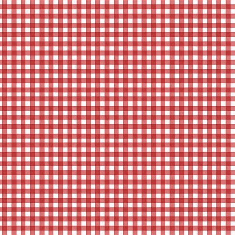 red, Sweet Cherry Collection Gingham Cotton Fabric 68574