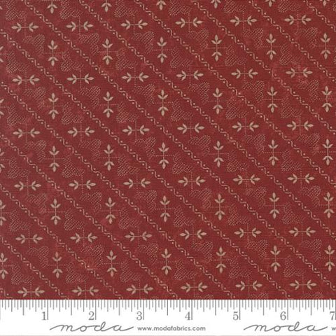 red, Wheatland Collection Arbor Vine Stripes Cotton Fabric 9794