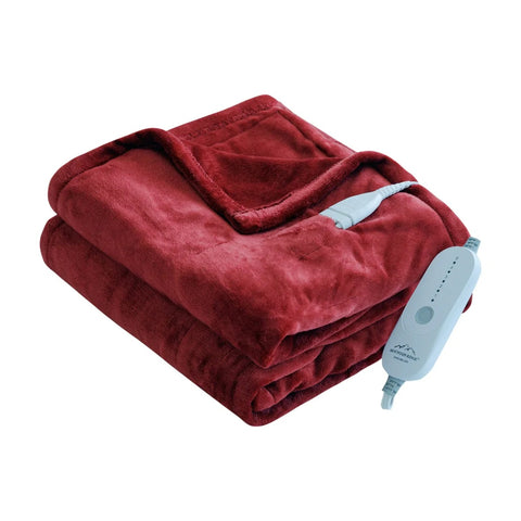 Biking Red heated plush throw blanket