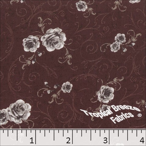 redwood, 100% Polyester Peach Cream Print Fabric 048523