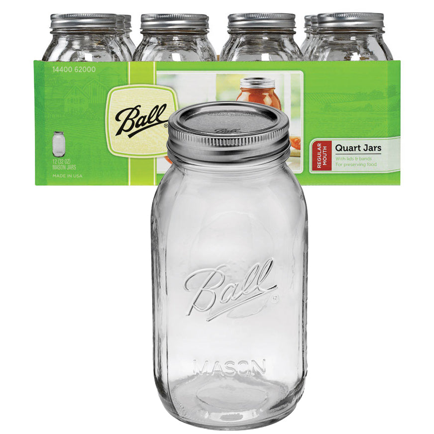 Kerr Regular Mouth Quart Mason Jars (12 ct)