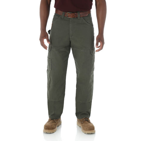 Loden Wrangler ranger pants, front.