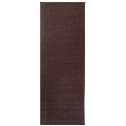 ritz solid accent rug runner brown