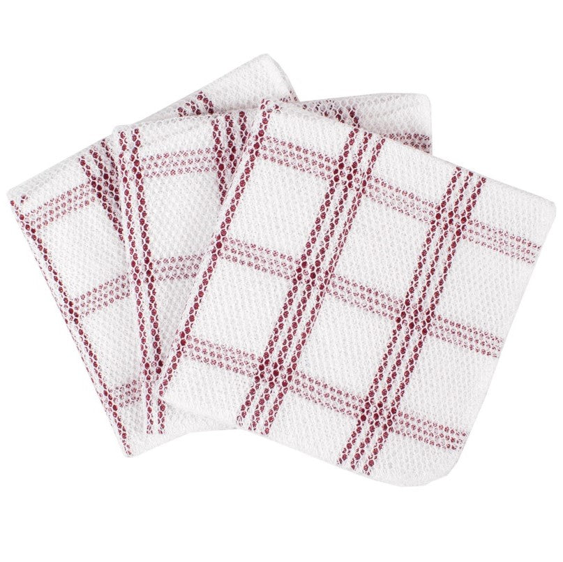 6 WAFFLE Weave Cotton Blend Plaid Dish Cloths Rags Kitchen Towels 12x12