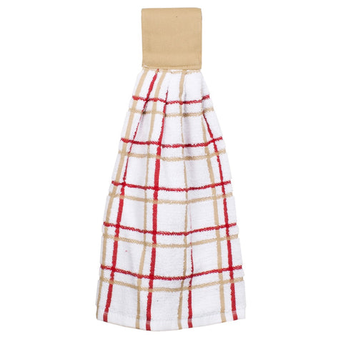 multi check tie towel biscotti