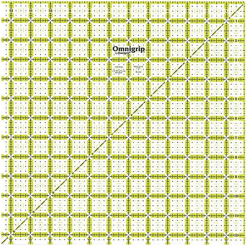 12.5-Inch Omnigrip Non-Slip Square Quilt Ruler RN-125