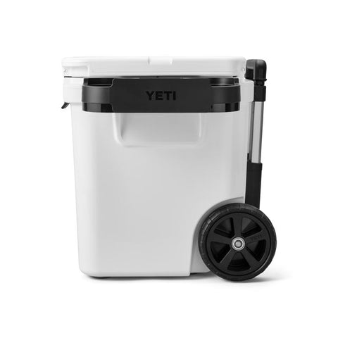Yeti Cup Caddy mounted on white Roadie wheeled cooler