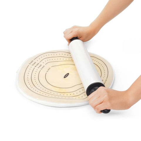 Rolling out dough with rolling pin