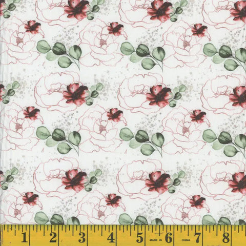 rose, Victoria Wavy Crepe Polyester Fabric 1370