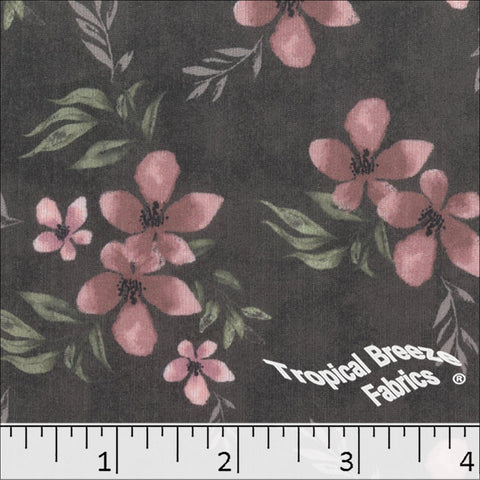 rose, Mini Rib Knit Floral Print Fabric 572519