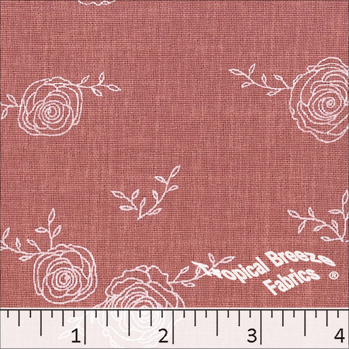 Simplistic Rose Print Polyester Fabric 04540 rose