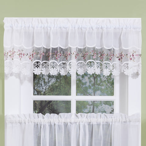 Rose lacy valance
