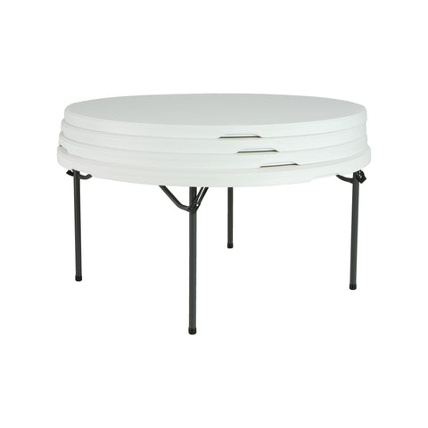 Round table stacked on top of each other.