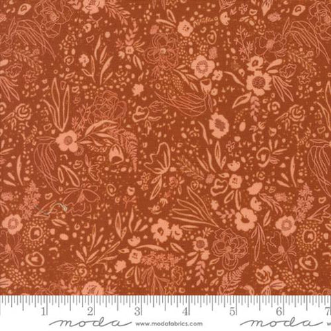 rust, Foraged Found and Hand Me Down Collection Field of Fancy Cotton Fabric 45636