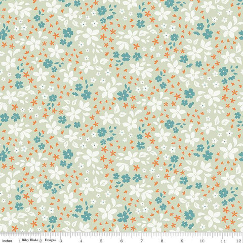 sage, Winged Medley Collection Petals Cotton Fabric C15913