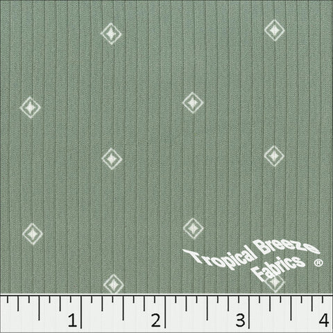 sage green, Classic Rib Knit Diamond Print Fabric 578513