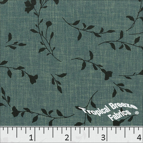 sage green, Floral Print Polyester Fabric 045517