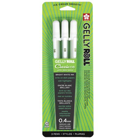 Medium 0.4mm Gelly Roll Classic White Pens