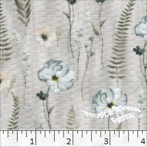 silver, Seersucker Floral Knit Dress Fabric 575510