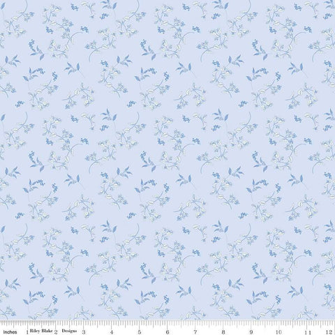sky blue, Penelope Collection Stems Cotton Fabric C16641