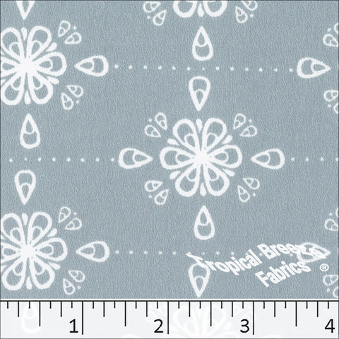 Stretch Crepe Raindrop Print Polyester Fabric Slate Blue