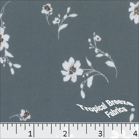 slate blue, Swiss Dot Knit Floral Print 573521