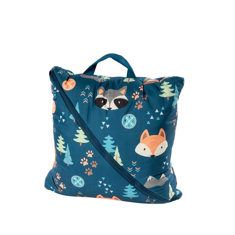 Lippert Children's Sleeping Bag with Attached Pillow folded into tote