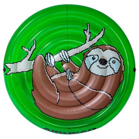 Airhead Green Sloth Inflatable Pool Float top view