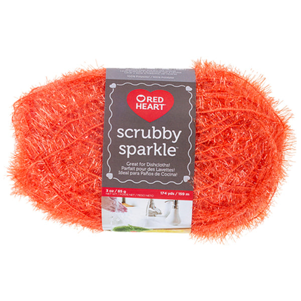 Red Heart Scrubby Sparkle Licorice Yarn - 3 Pack of 85g/3oz - Polyester - 4  Medium (Worsted) - 174 Yards - Knitting/Crochet