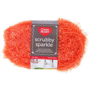 Orange scrubby sparkle yarn