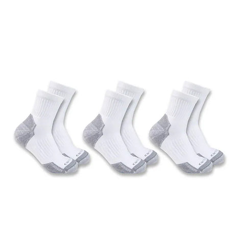 White Men's Midweight Quarter Sock SQ6103