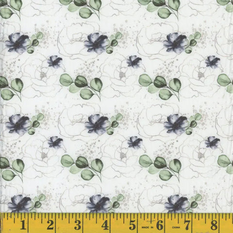 steel, Victoria Wavy Crepe Polyester Fabric 1370